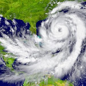 Hurricane impacting east coast of the U.S.
