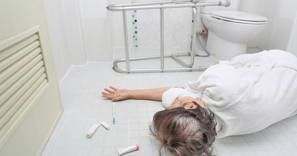 Risk of elderly falling in bathroom