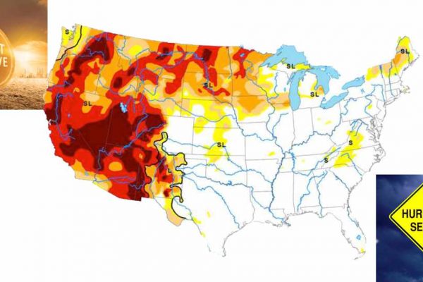 Image shows drought conditions in the western and north central U.S.