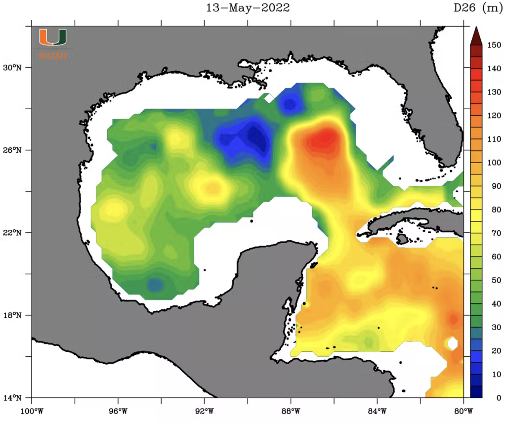 U.S. Hurricane Season Loop Current Image in Gulf of Mexico